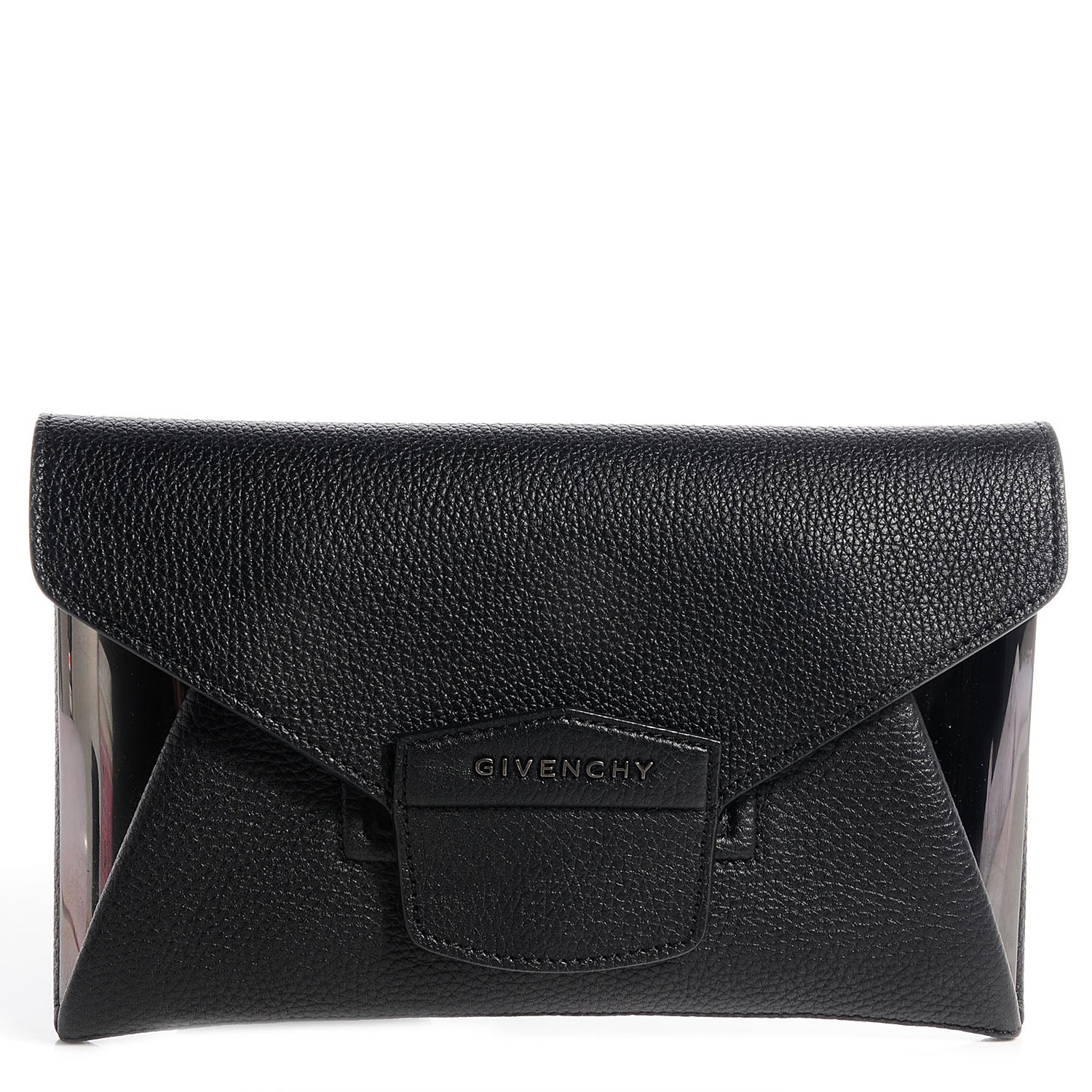 Givenchy Grained Calfskin Small Antigona Envelope Clutch Black 1 of 8