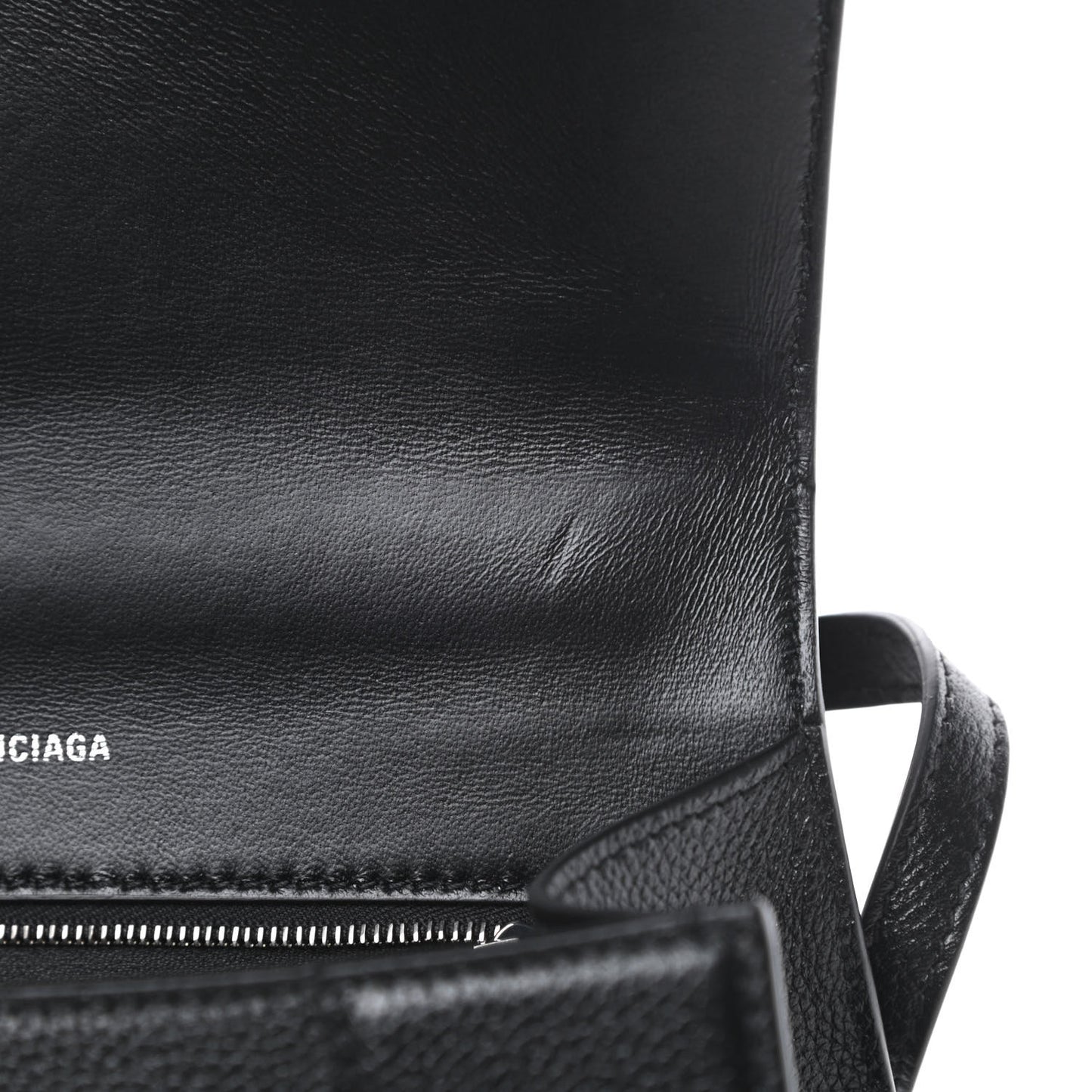Grained Calfskin Small Hourglass Top Handle Bag Black