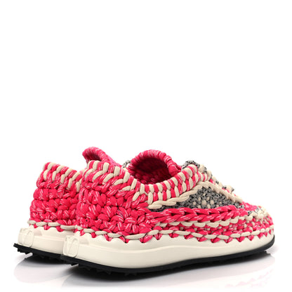 Valentino Garavani Fabric Crochet Womens Low Top Sneakers 36.5 Light Ivory Pink 4 of 9