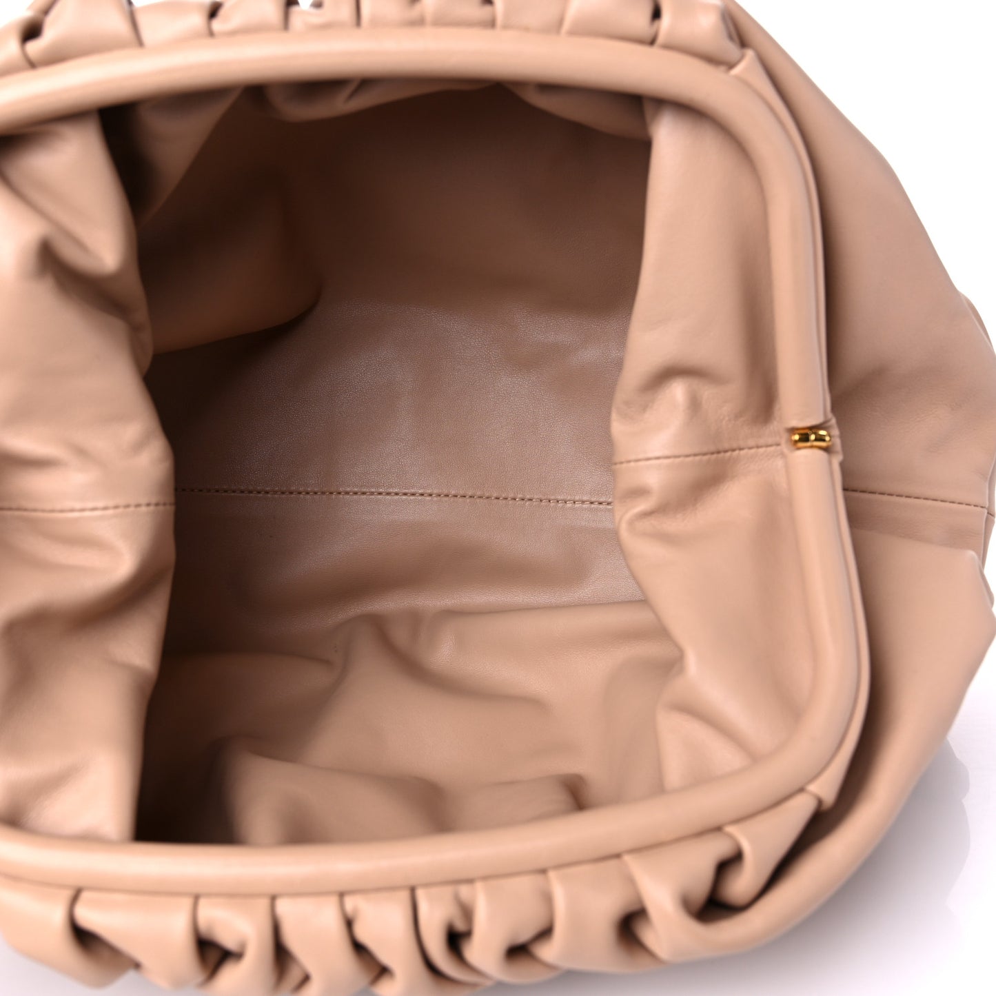 Smooth Butter Calf The Pouch Oversized Clutch Almond