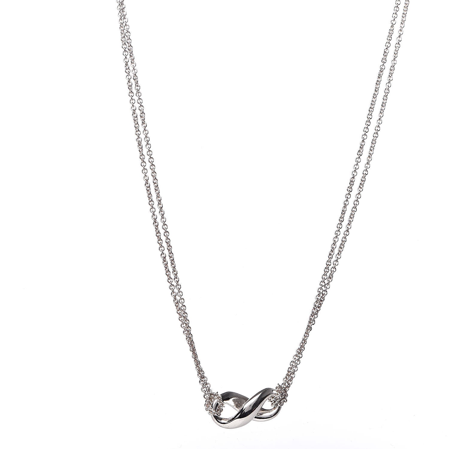 Tiffany Sterling Silver Figure 8 Pendant Necklace 1 of 5