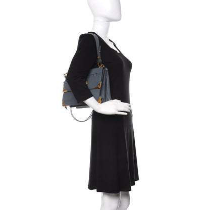 Prada Glace Calf Medium Soft Cahier Bag Marine Astrale 3 of 10