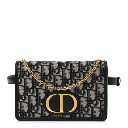 Christian Dior Oblique 30 Montaigne 2-In-1 Pouch Blue 1 of 13