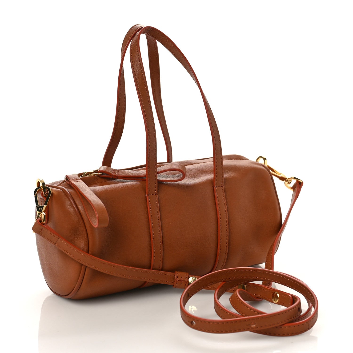 Mansur Gavriel Pebbled Calfskin Mini Mini Duffel Bag Saddle 2 of 7