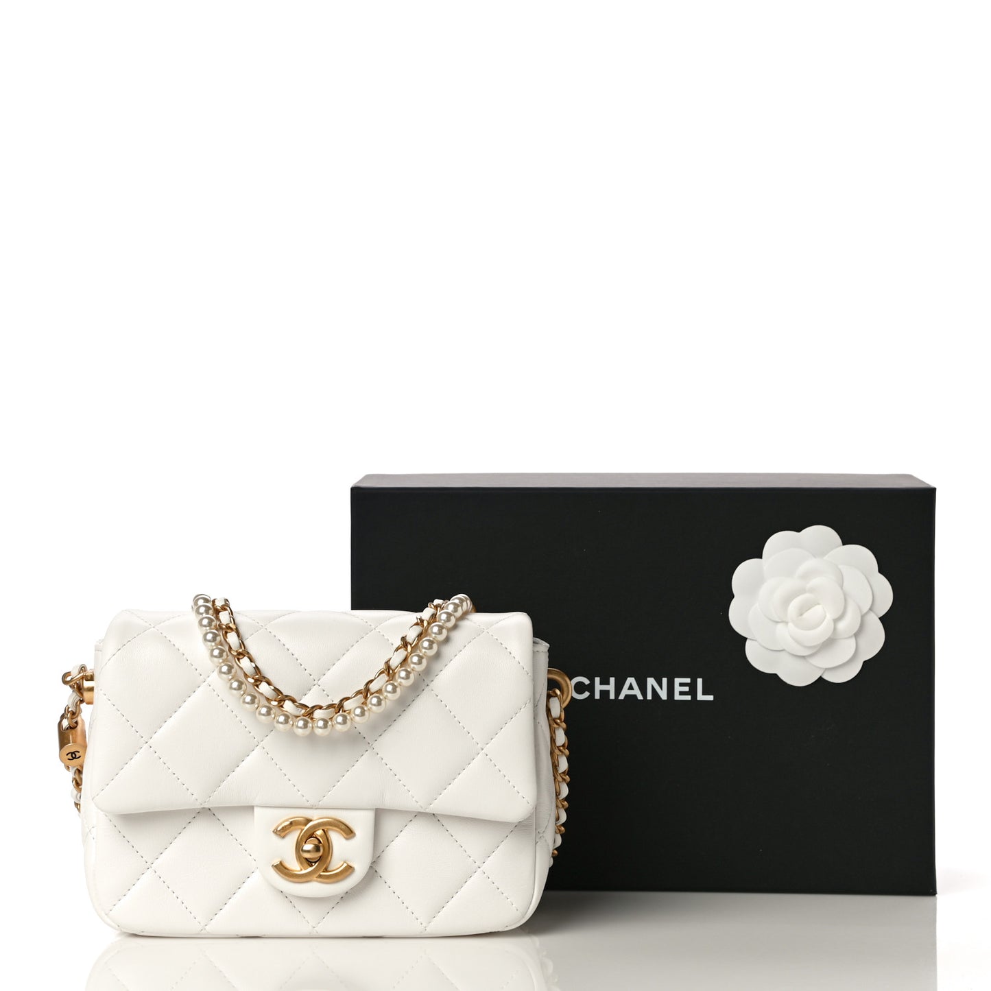 Lambskin Quilted Mini My Perfect Flap White
