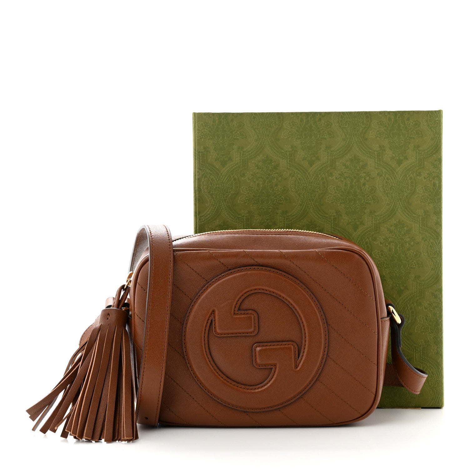 Gucci Sakai Be Green Calfskin Diagonal Stitched Small Blondie Shoulder Bag Cuir 12 of 12