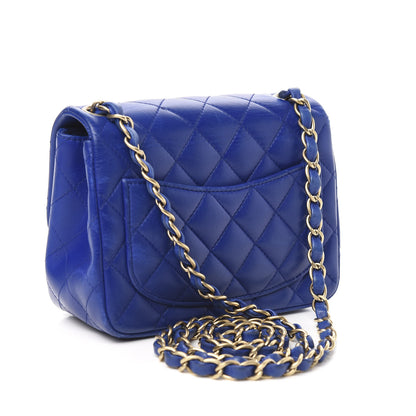Chanel Lambskin Quilted Mini Square Flap Blue 2 of 13