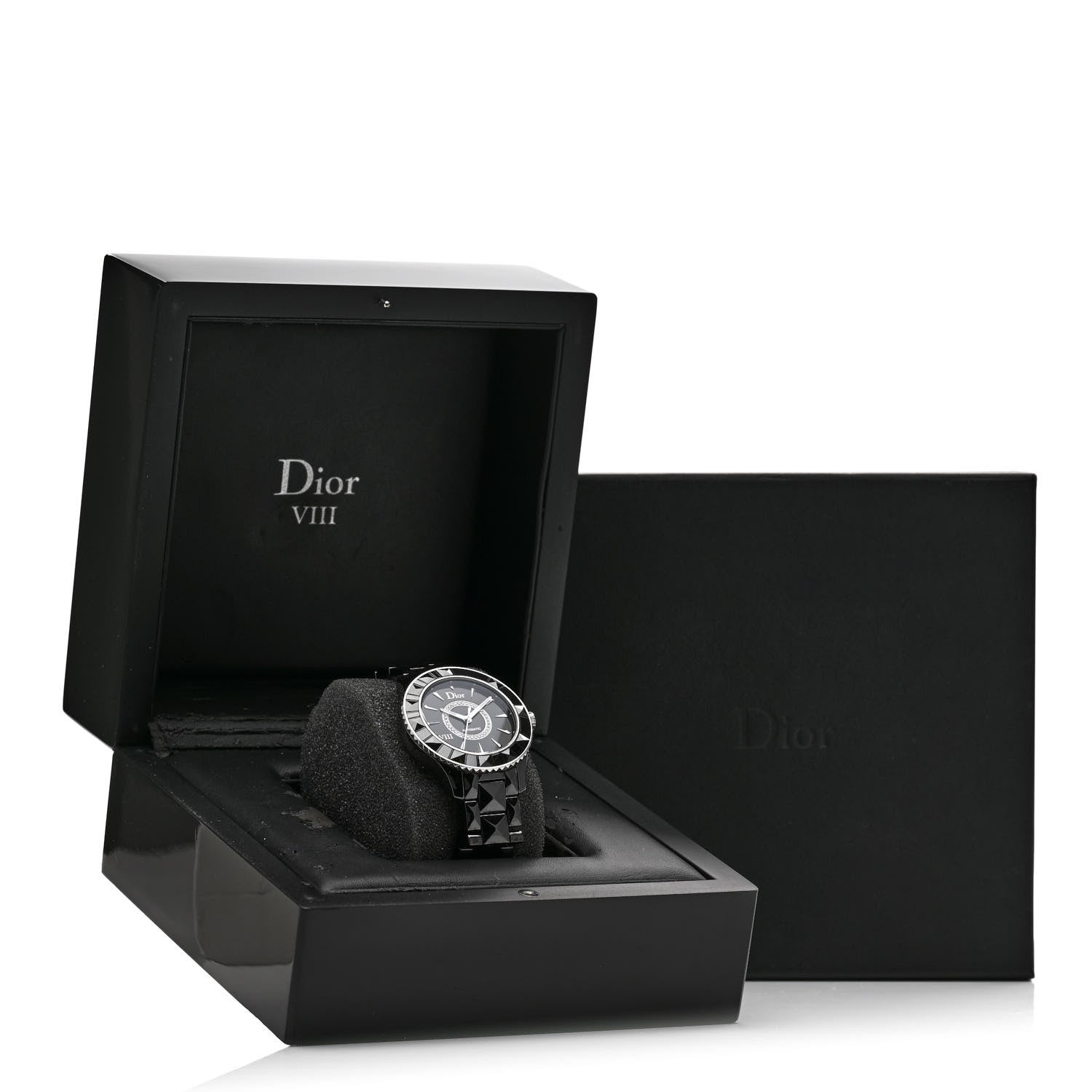 Christian Dior Stainless Steel Ceramic Diamond 38mm Dior VIII Automatic Watch Black 5 of 5
