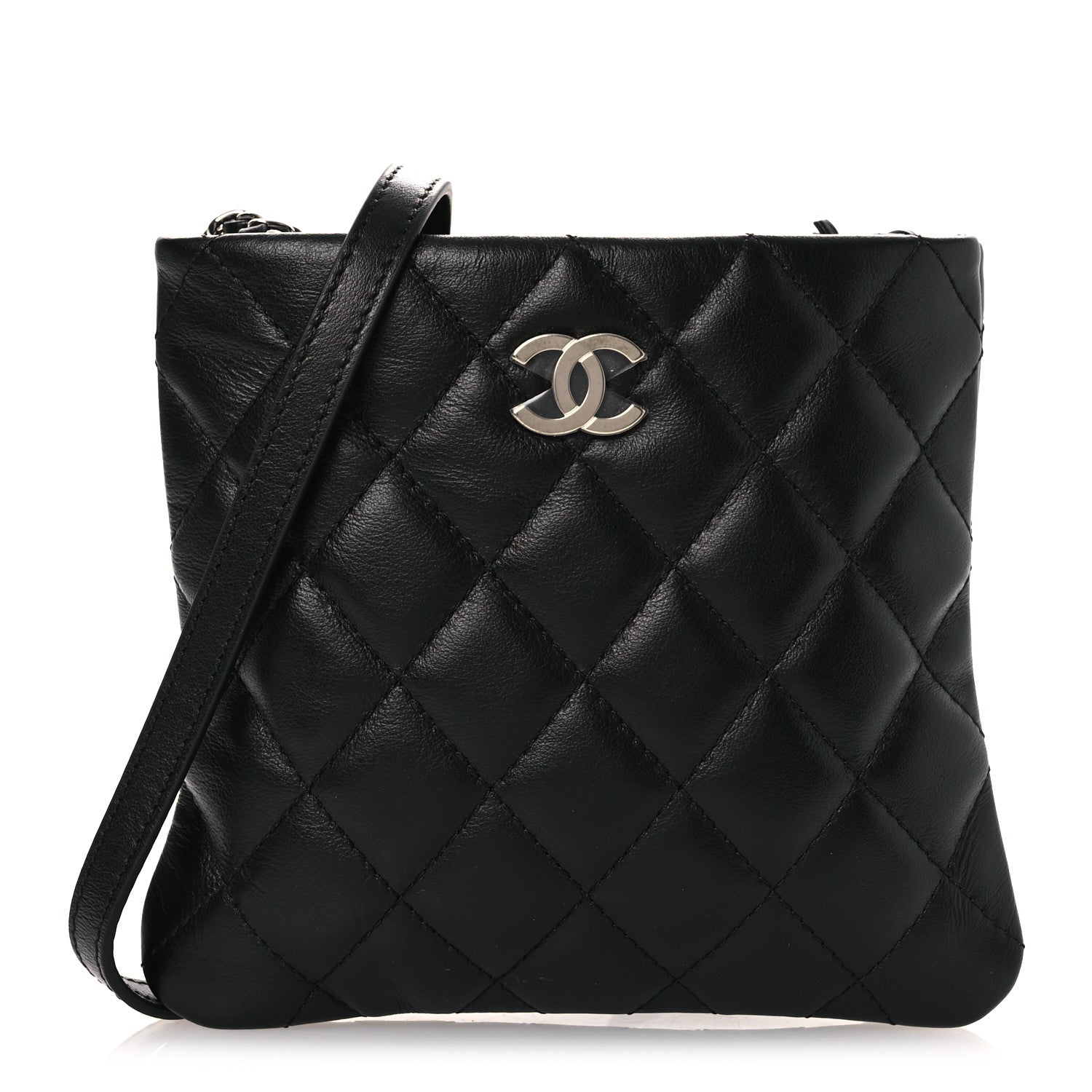 Chanel Lambskin Quilted Crossbody Bag Black 1 of 12