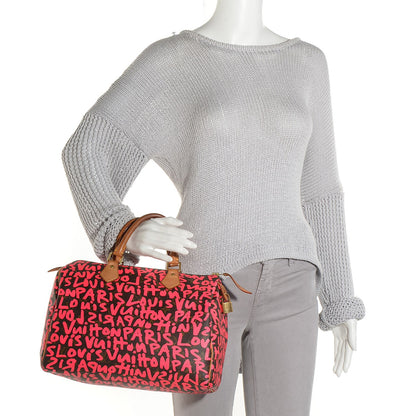 Louis Vuitton Monogram Graffiti Speedy 30 Fuchsia 2 of 7
