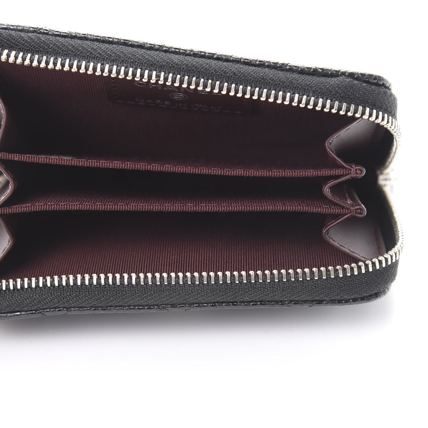 Caviar Quilted Zip Coin Purse Black