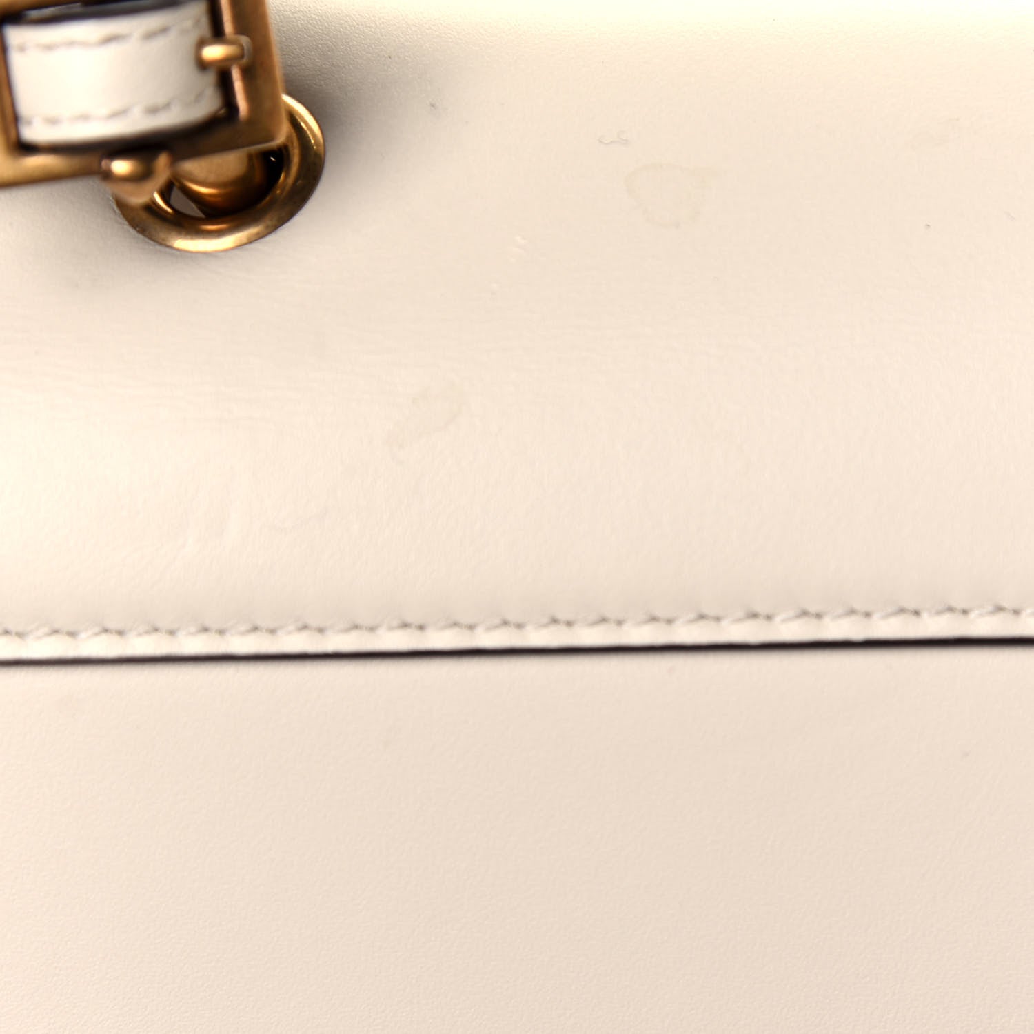 Gucci Calfskin Sylvie Web Small Queen Margaret Top Handle Bag White 11 of 12