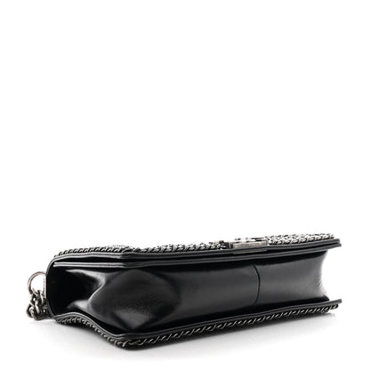 Chanel Glazed Calfskin Quilted New Medium Boy Chained Flap Black 4 of 10