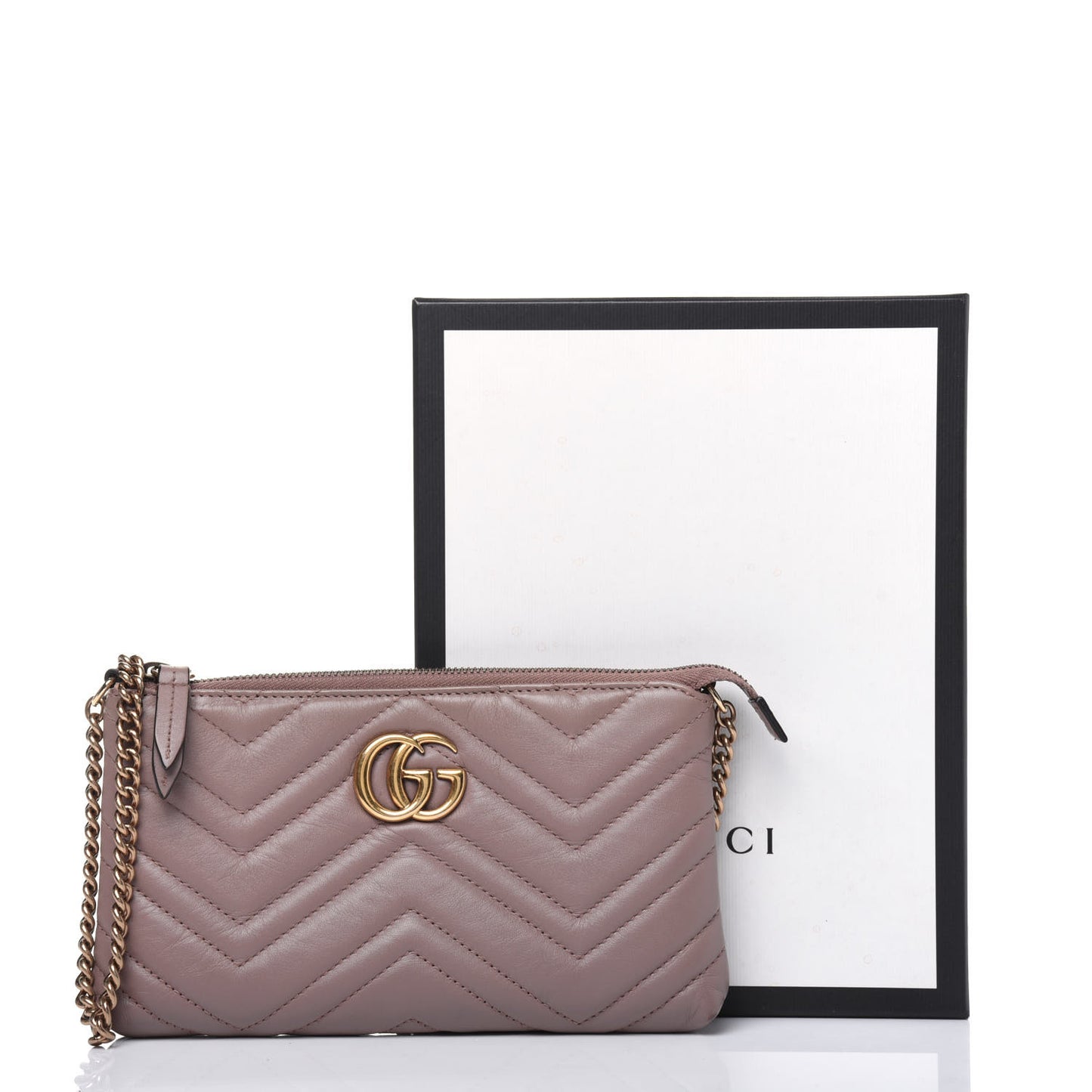 Calfskin Matelasse Mini GG Marmont Chain Bag Porcelain Rose