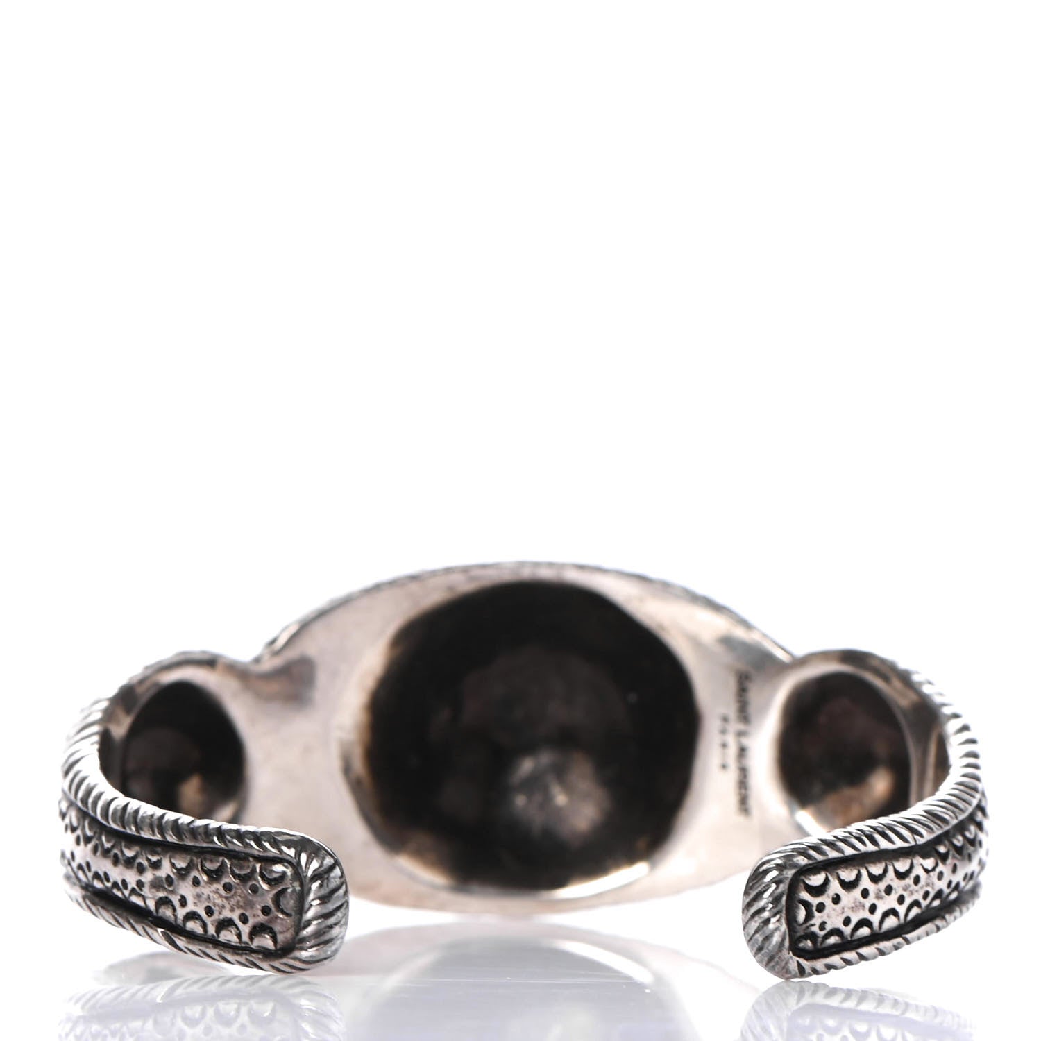 Saint Laurent Metallic Turquoise Navajo Cuff Bracelet Silver 2 of 3