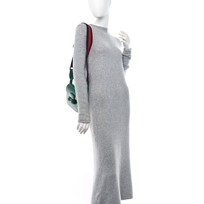 Gucci Azalea Calfskin Web Monochrome Horsebit 1955 Shoulder Bag Emerald 2 of 12