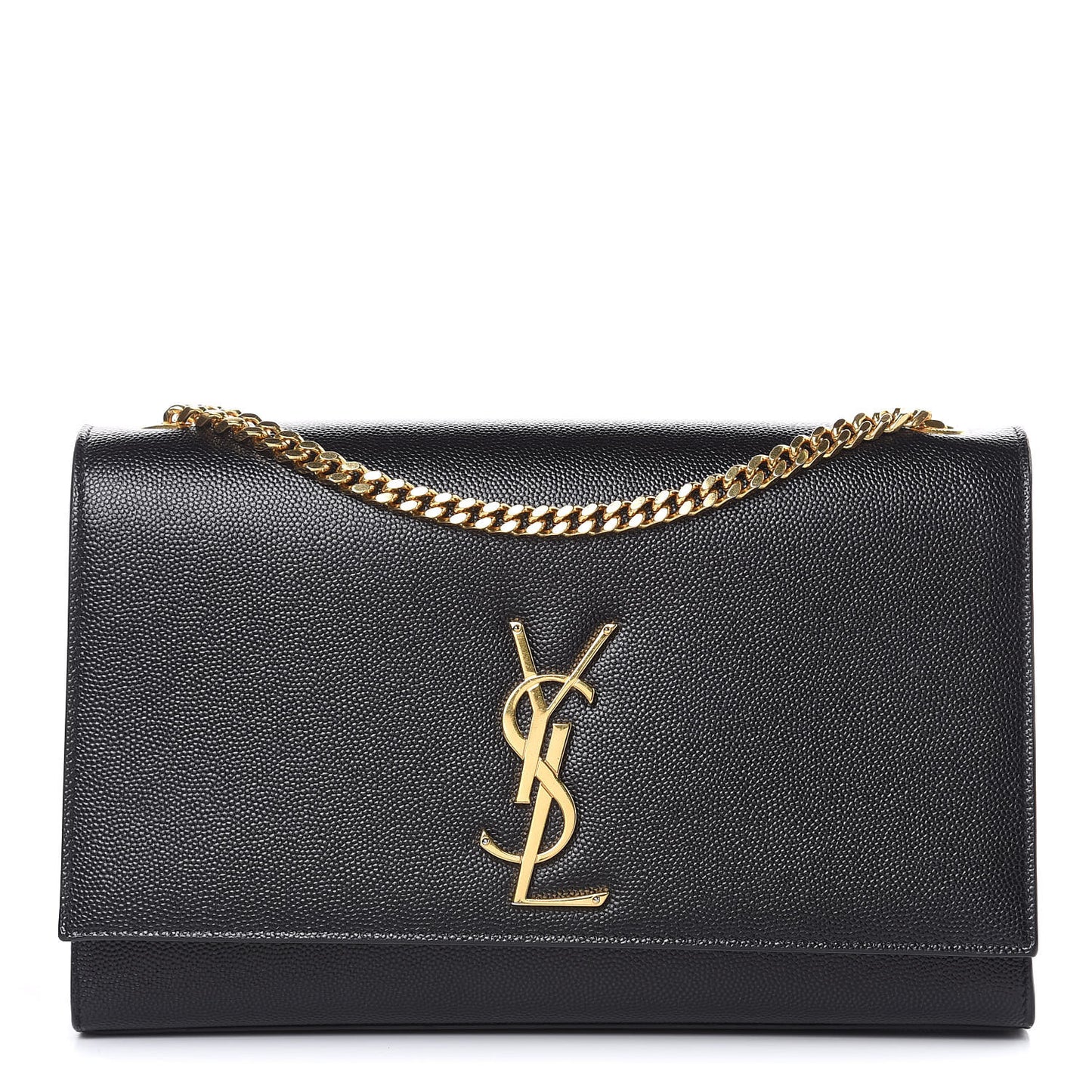 Grain De Poudre Medium Classic Monogram Kate Satchel Black