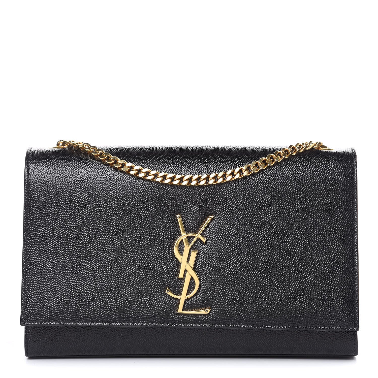 Saint Laurent Grain De Poudre Medium Classic Monogram Kate Satchel Black 1 of 14