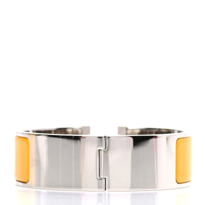 Hermes Enamel Wide Clic Clac H Bracelet PM Jaune Soleil 3 of 4