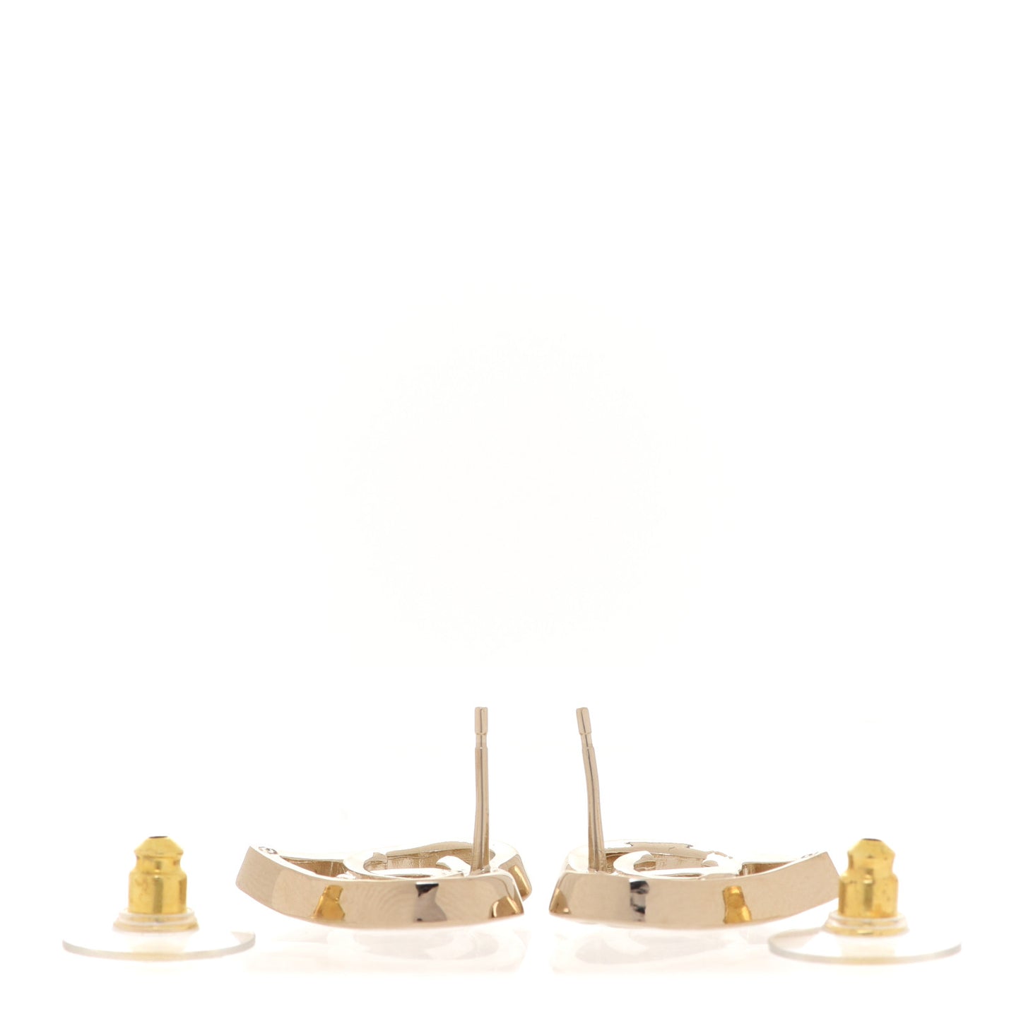 Metal CC Heart Coco In Love Earrings Gold