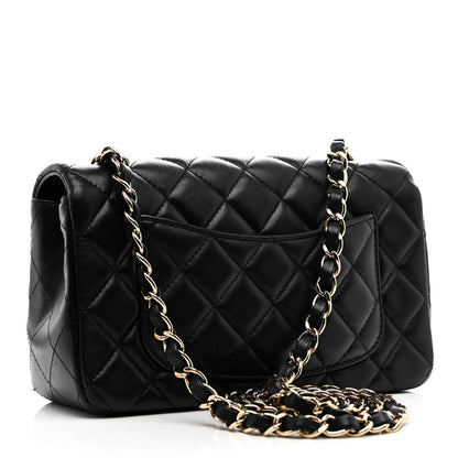 Chanel Lambskin Quilted Mini Rectangular Flap Black 3 of 11