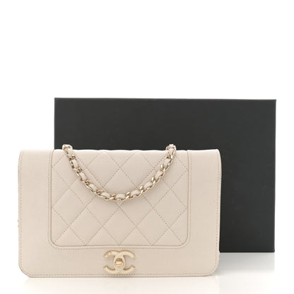 Chanel Caviar Quilted Vintage Mademoiselle Wallet On Chain WOC White 15 of 15