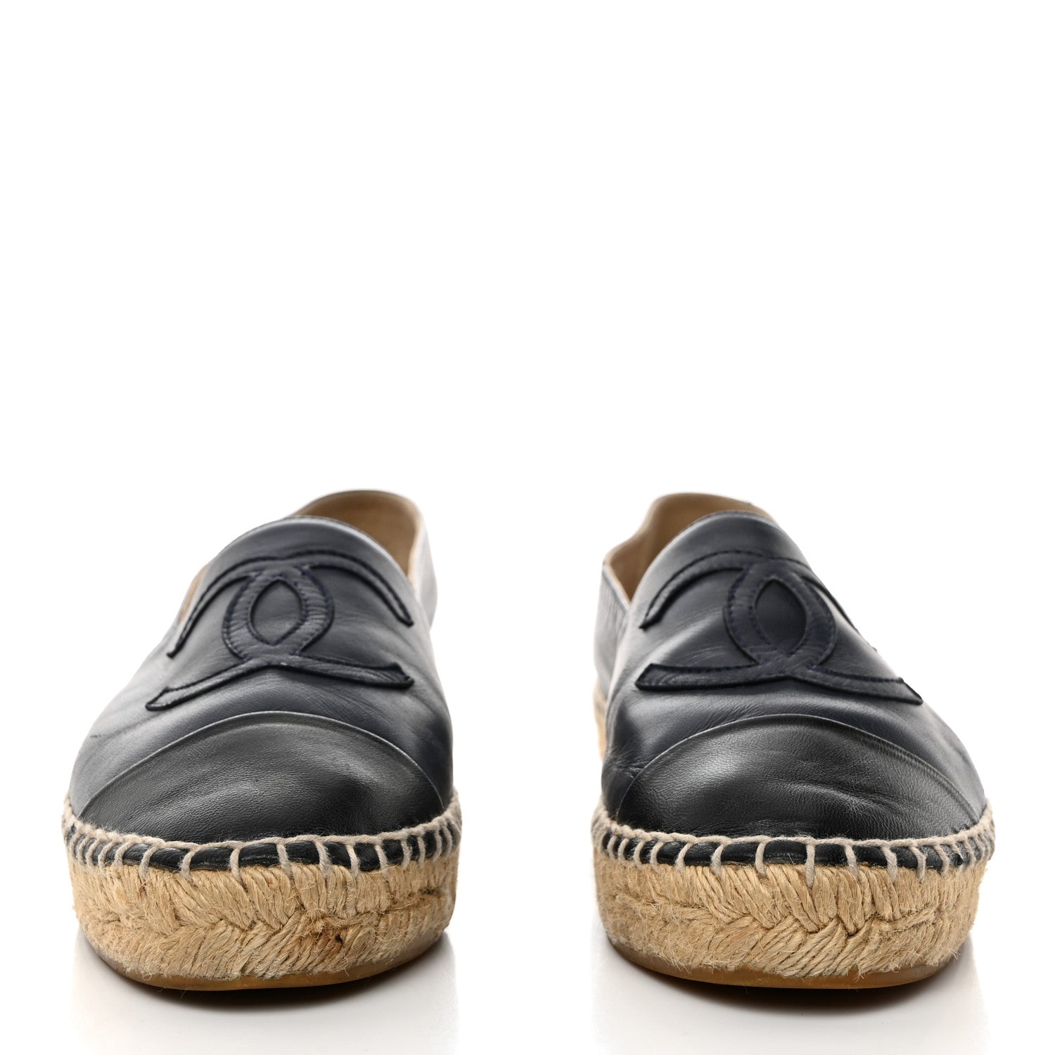 Chanel Lambskin CC Espadrilles 39 Navy Black 2 of 11