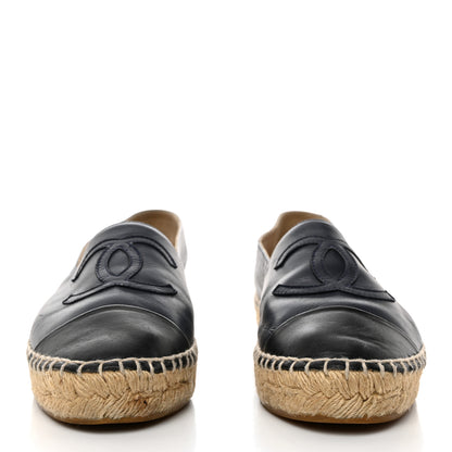 Chanel Lambskin CC Espadrilles 39 Navy Black 2 of 11