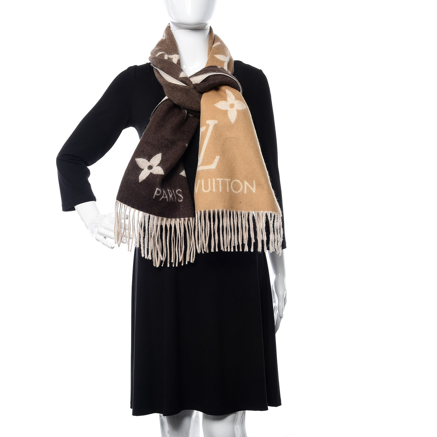 Cashmere Monogram Gradient Reykjavik Scarf Beige