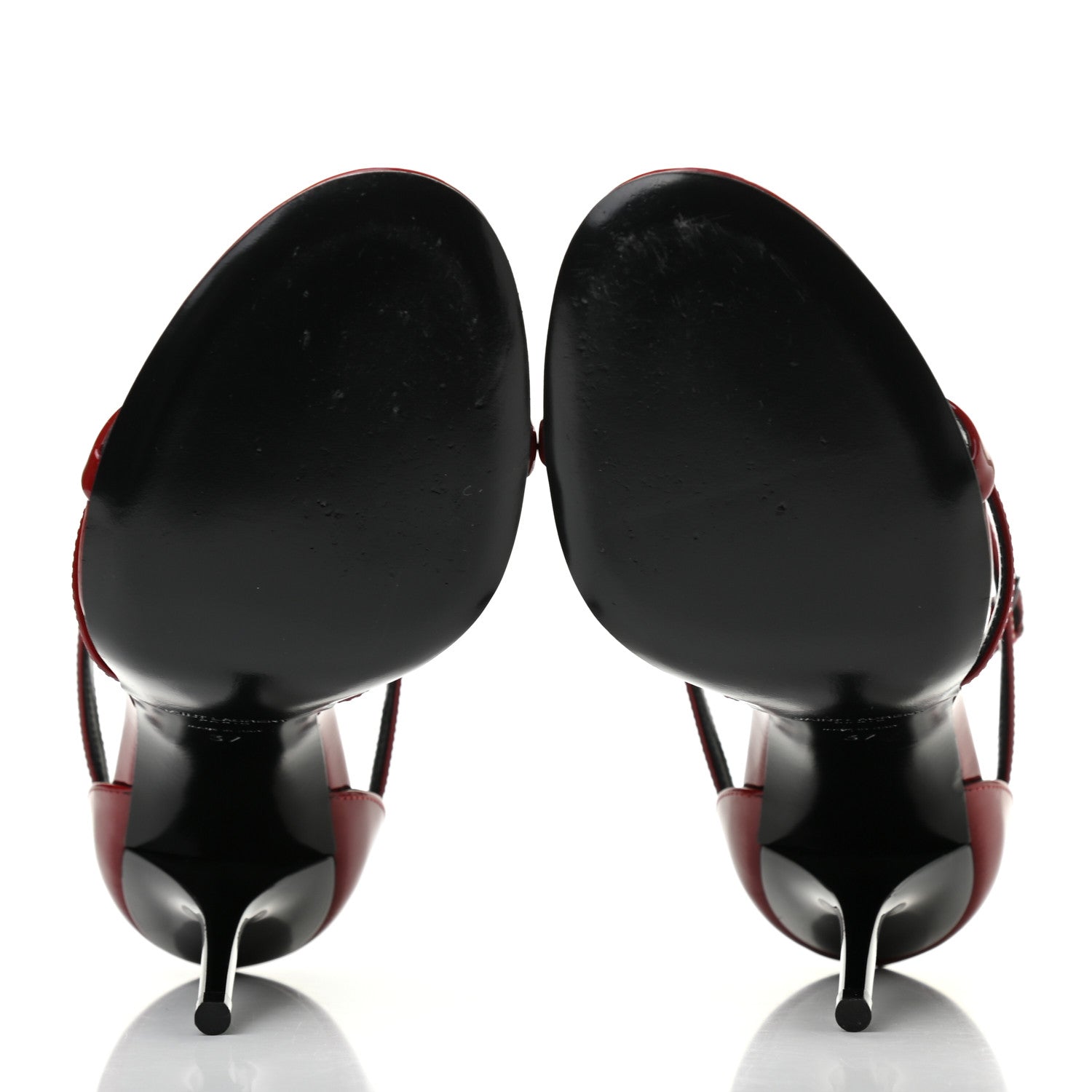 Saint Laurent Patent Calfskin Cassandra 110 Sandals 37 Hot Red 5 of 8
