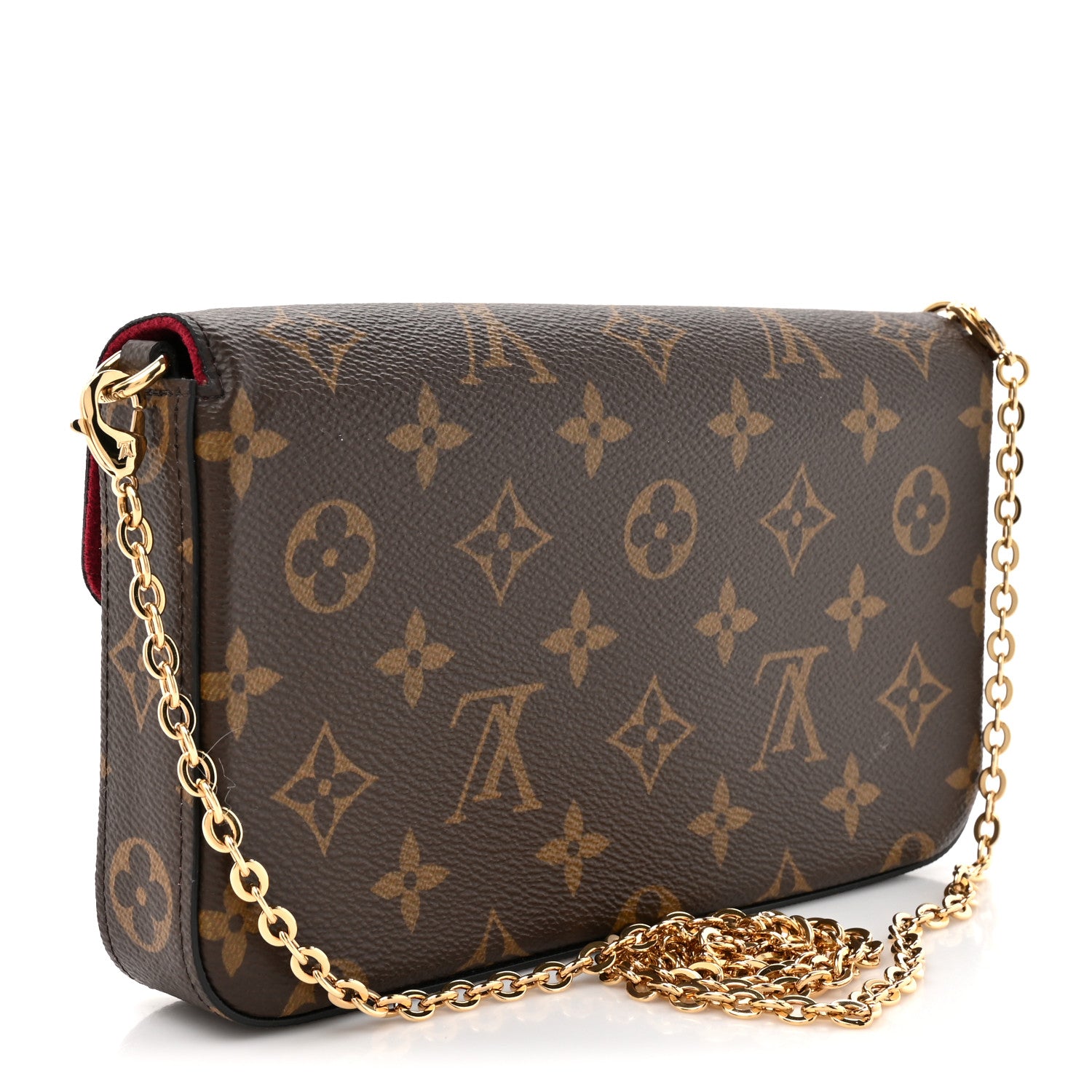 Louis Vuitton Monogram Pochette Felicie Chain Wallet Fuchsia 4 of 13