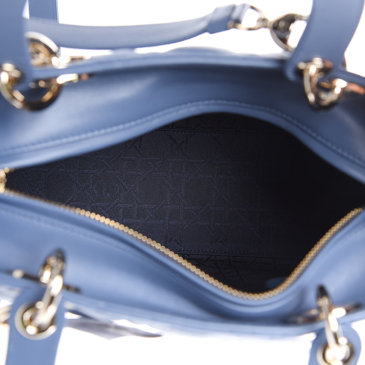 Christian Dior Lambskin Cannage Medium Lady Dior Denim Blue 5 of 9