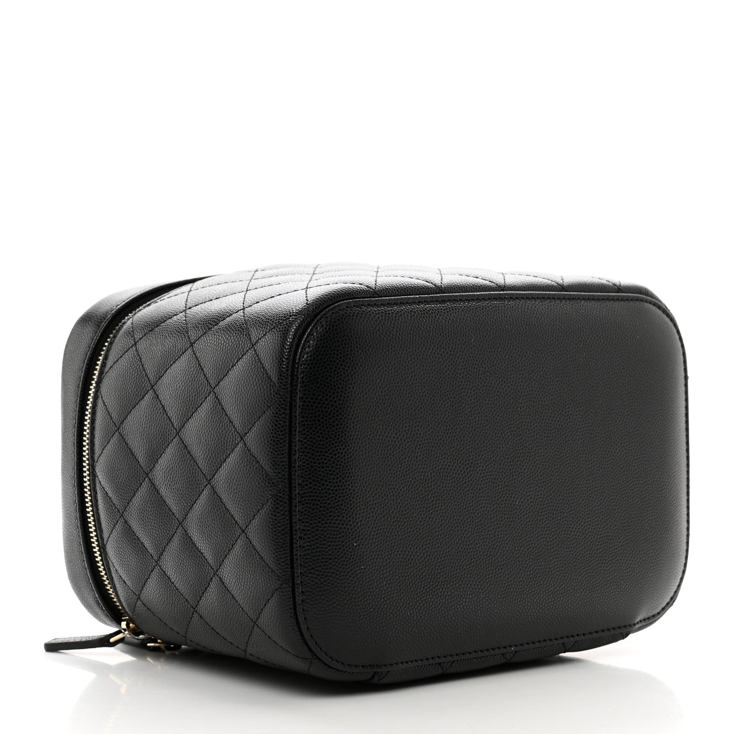 Caviar Quilted Large Vanity Pouch Black