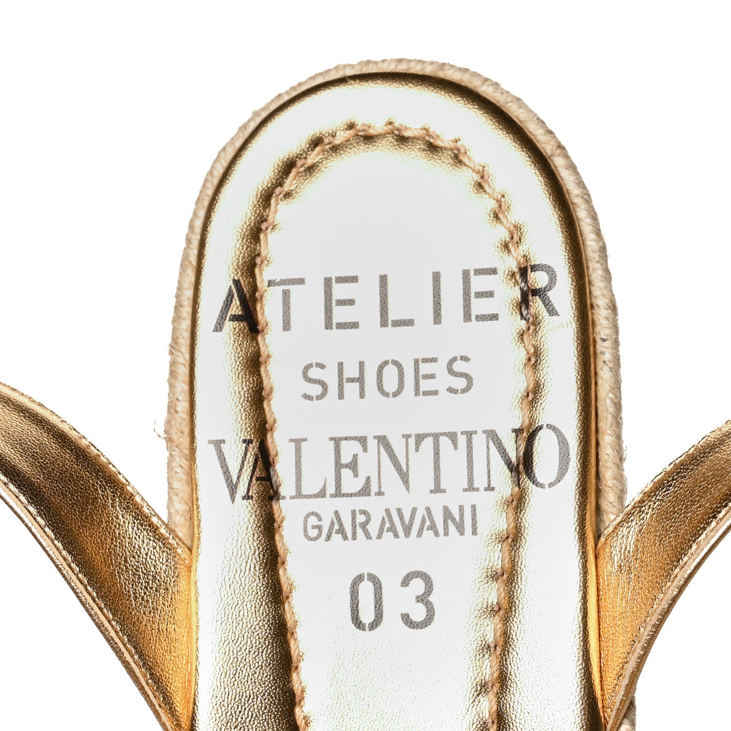 Valentino Garavani Metallic Kidskin Atelier 03 Rose Edition Espadrille 45/90mm Platform Sandals 40 Antique Brass 6 of 10