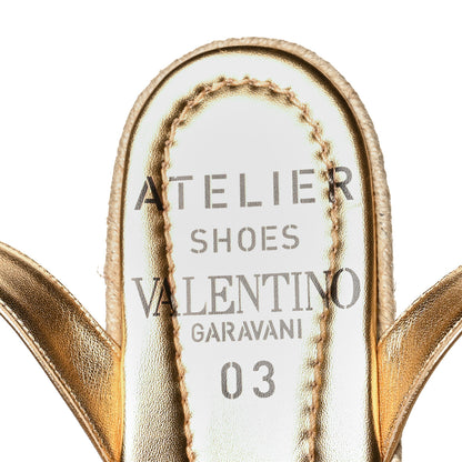Valentino Garavani Metallic Kidskin Atelier 03 Rose Edition Espadrille 45/90mm Platform Sandals 40 Antique Brass 6 of 10