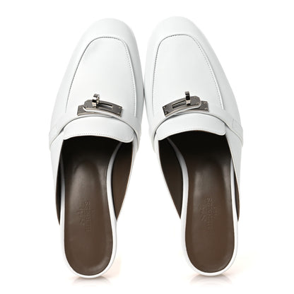 Hermes Calfskin Oz Mules 38 White 2 of 12