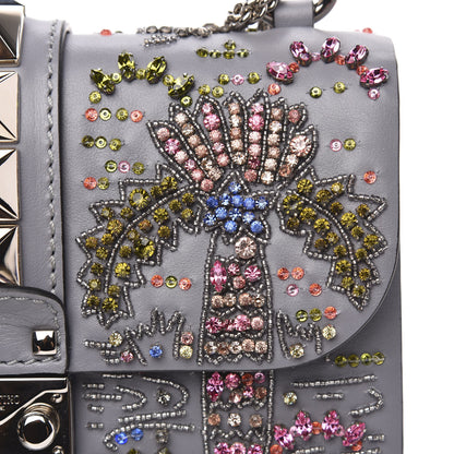 Valentino Garavani Vitello Crystal Embellished Glam Lock Rockstud Flap Periwinkle 9 of 10