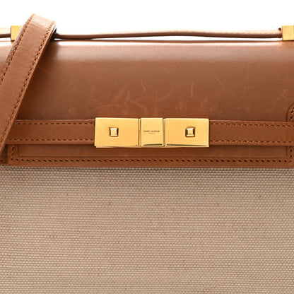 Saint Laurent Canvas Calfskin Mini Manhattan Shoulder Bag  Natural Beige Brick 7 of 10