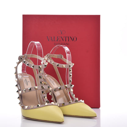Valentino Garavani Nappa Rockstud Ankle Strap Pumps 39 Yellow Poudre 9 of 9