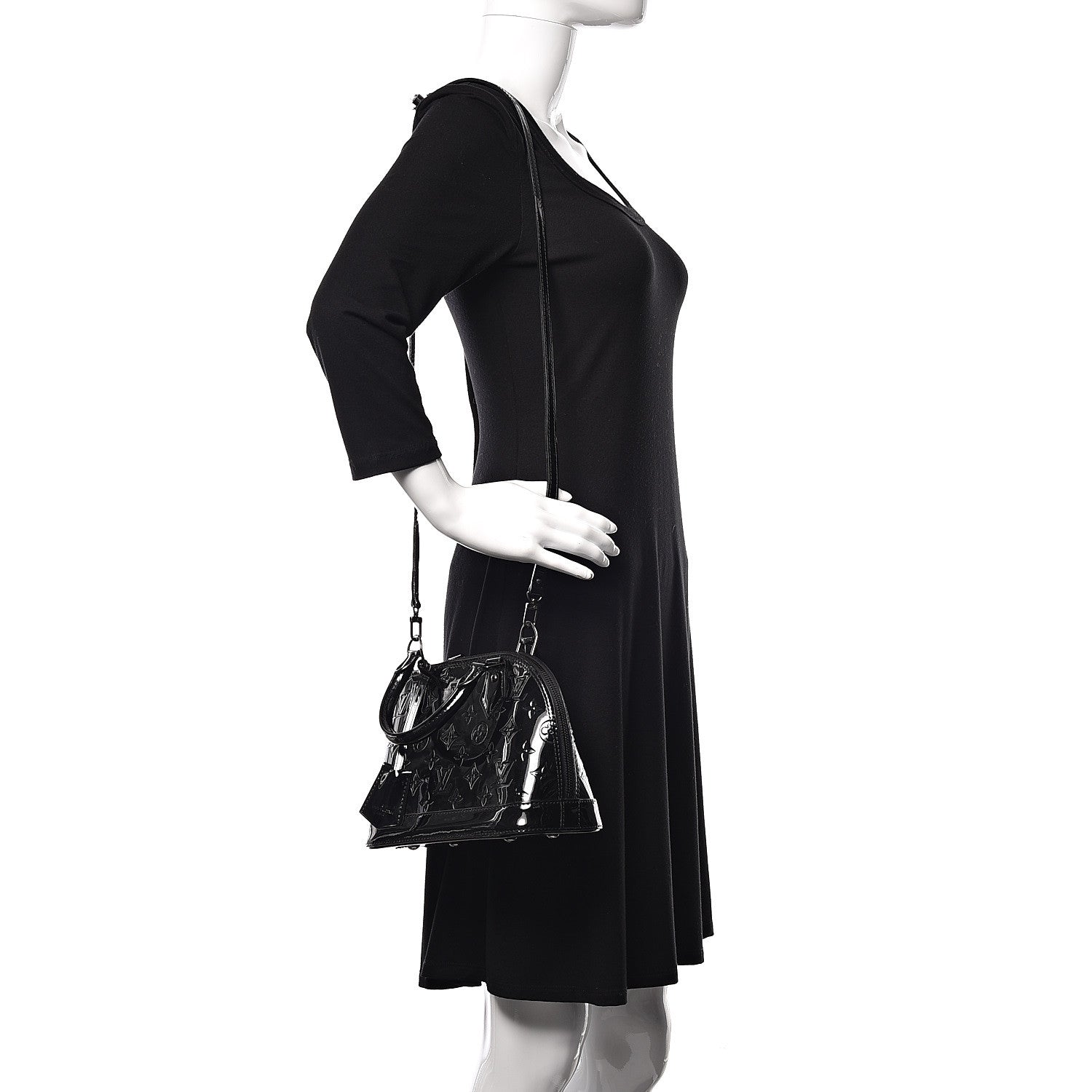 Louis Vuitton Vernis Alma BB Noir Magnetique 2 of 10