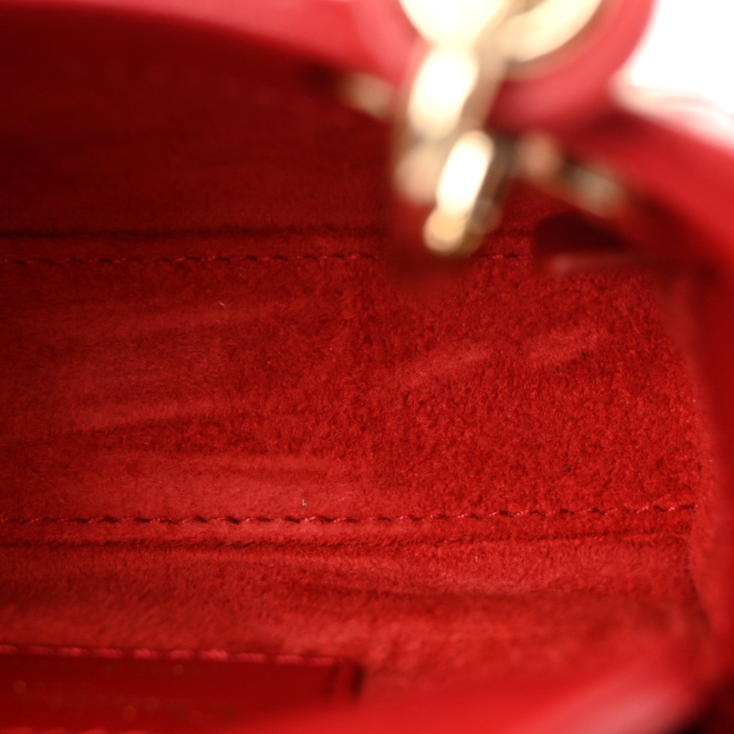 Christian Dior Calfskin Cannage Dioramour Micro Lady Dior Bright Red 5 of 9
