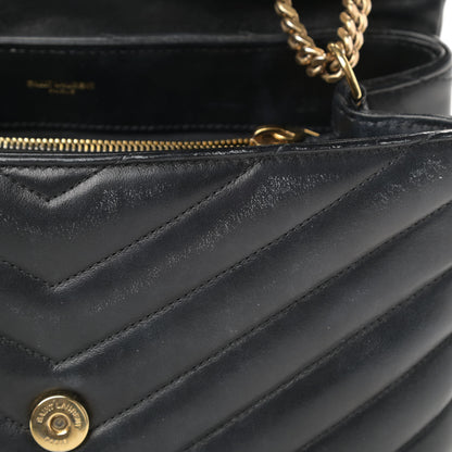 Saint Laurent Calfskin Y Quilted Monogram Medium Loulou Chain Satchel Black 15 of 17