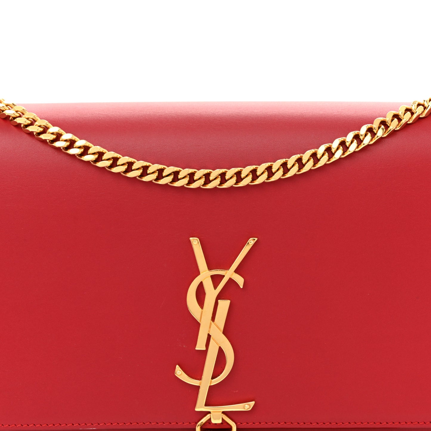 Smooth Calfskin Medium Classic Monogram Kate Tassel Satchel Lipstick Red