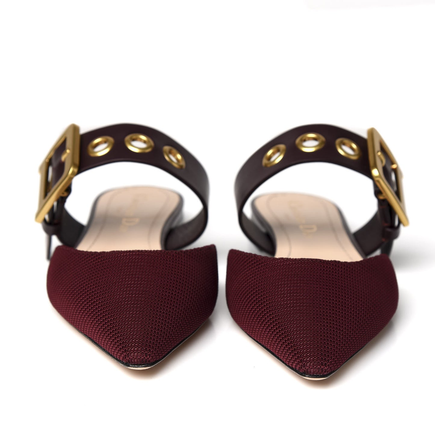 Technical Fabric D-Dior Ballerina Flat Mule 35.5 Rouge Black