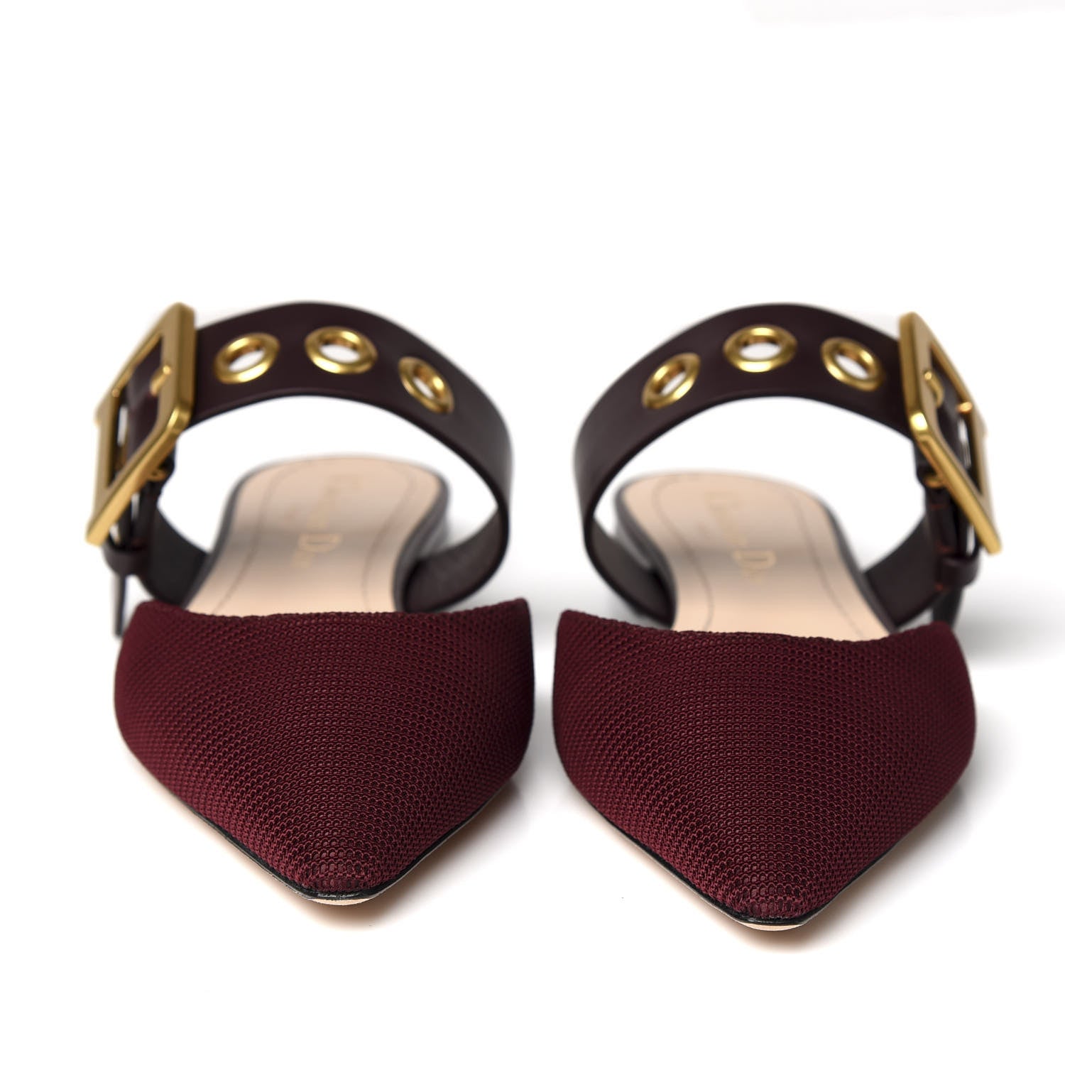 Christian Dior Technical Fabric D-Dior Ballerina Flat Mule 35.5 Rouge Black 2 of 9