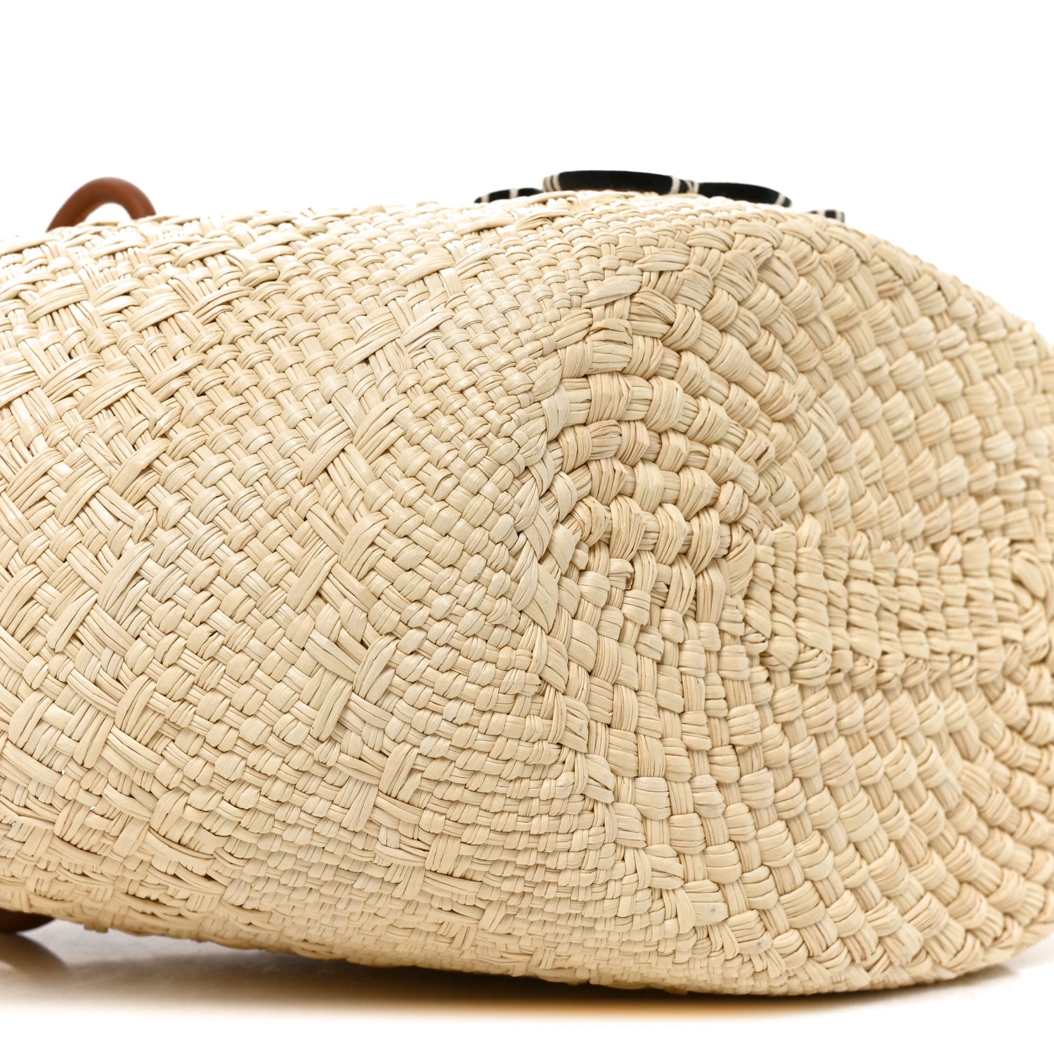 Loewe Calfskin Raffia Small Anagram Basket Tote Bag Natural Tan 8 of 9