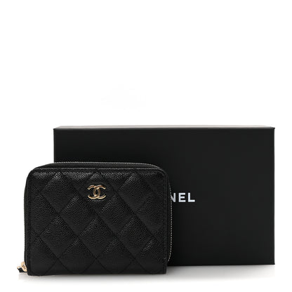 Chanel Caviar Quilted Small Zip Around Wallet Black 9 of 9