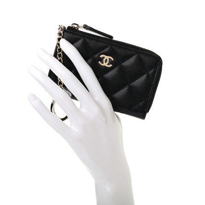 Chanel Caviar Quilted Zipped Key Holder Case Black 3 of 8