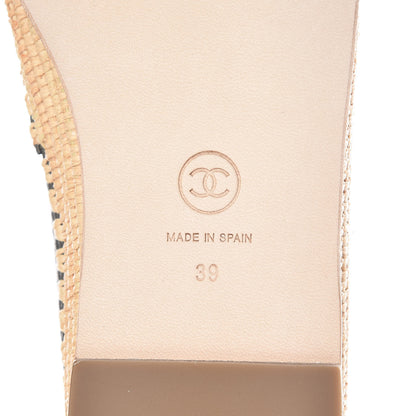 Chanel Lambskin Grosgrain CC Espadrilles 39 Grey Black 6 of 9