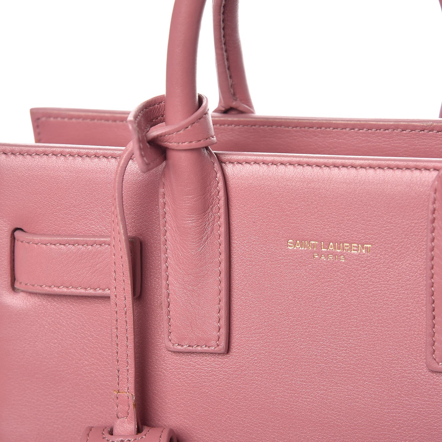 Calfskin Nano Sac De Jour Rose Dark